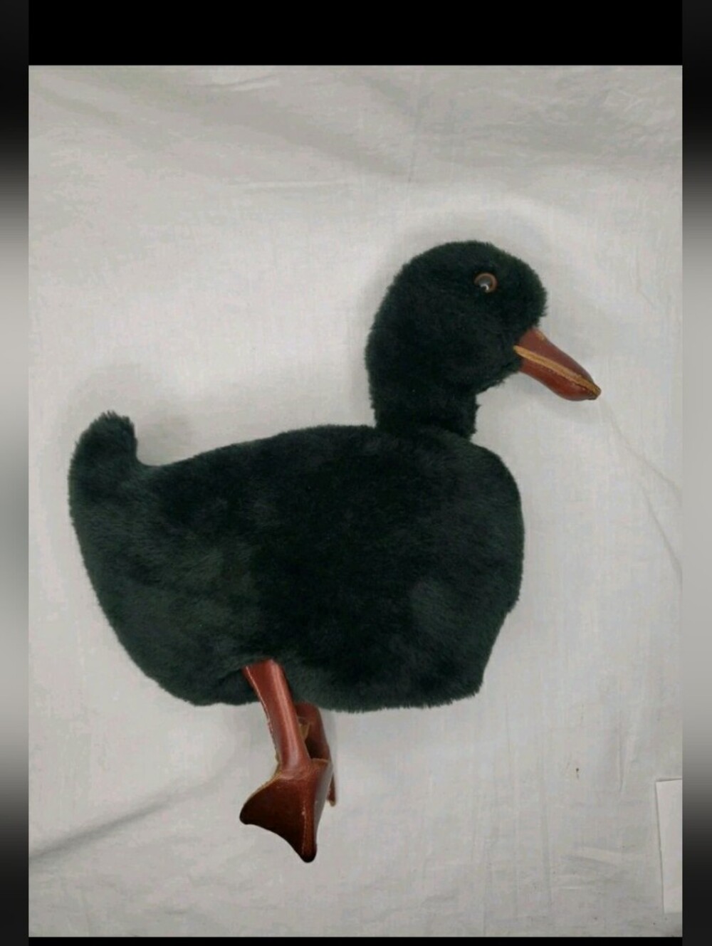 Rare Vintage Velvet Stable Plush Duck Puppet Leather Feet Bill 1984